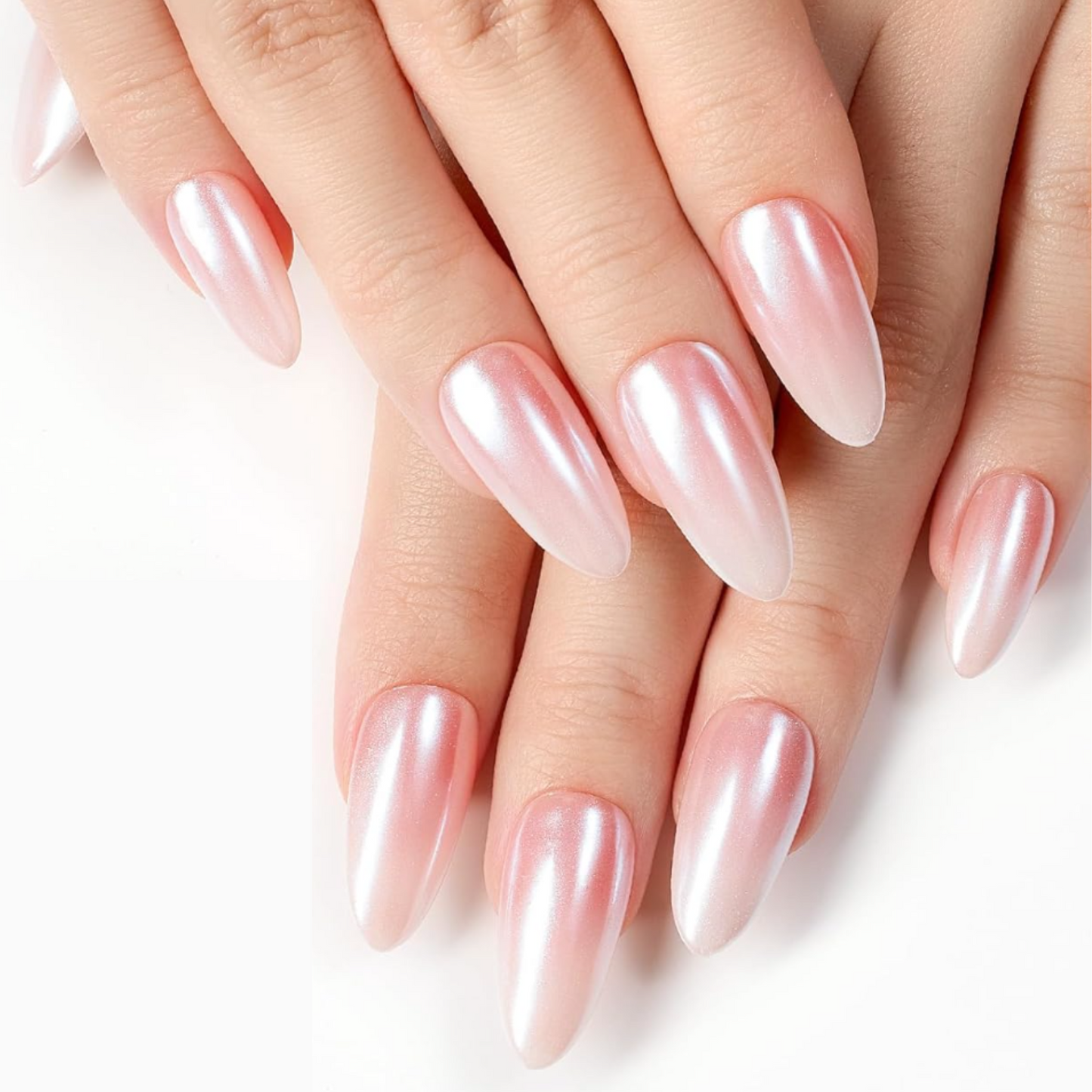 White Pearl Chrome Effect Powder – Flawless Mirror-Like Shine for Stunning Nails