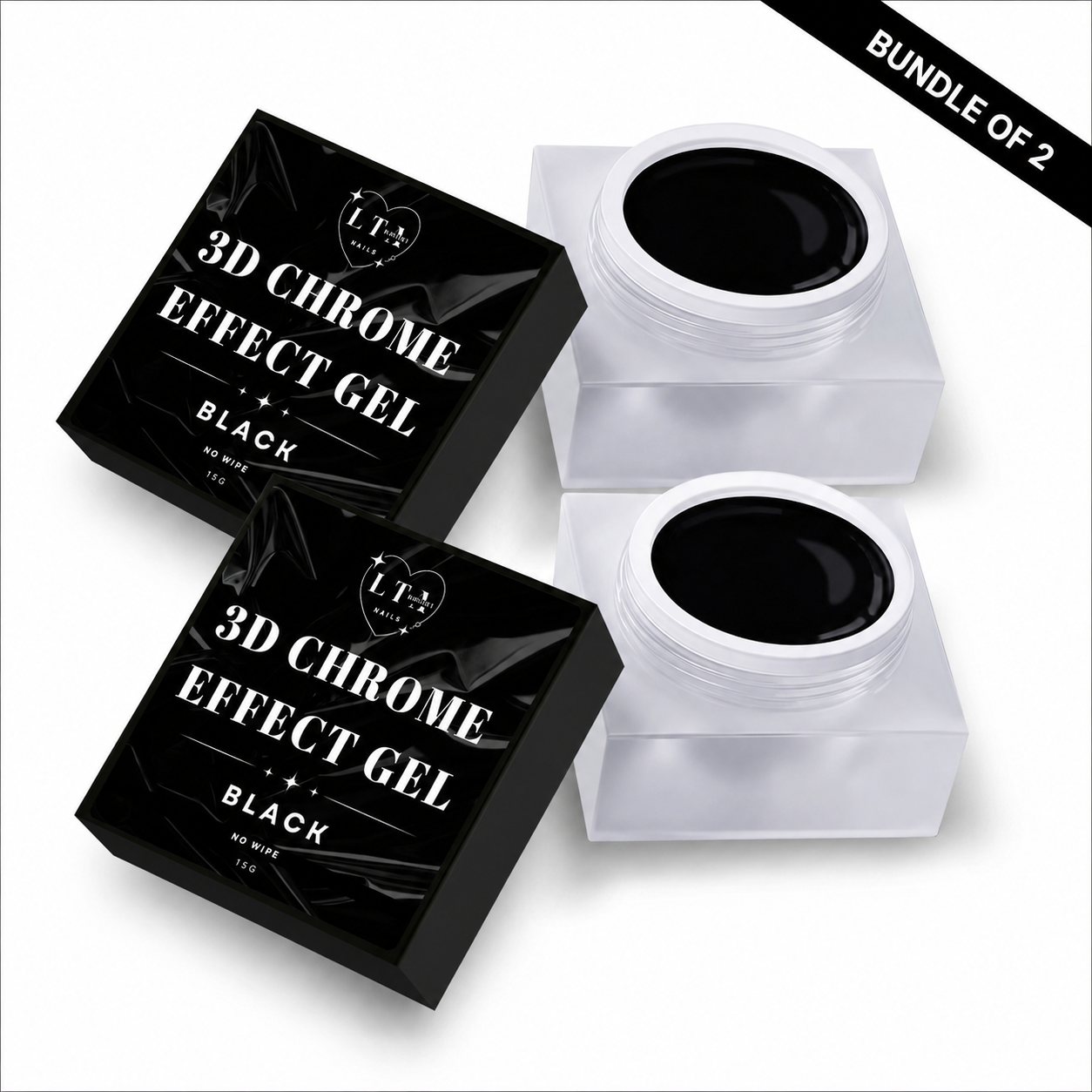 3D Chrome Effect Gel Black
