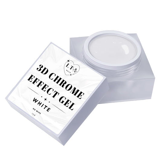 3D Chrome Effect Gel container with packaging on a white background