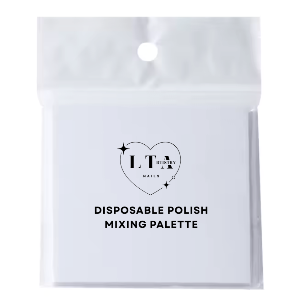Disposable Polish Mixing Palette packaging with LT Nails logo on a white background