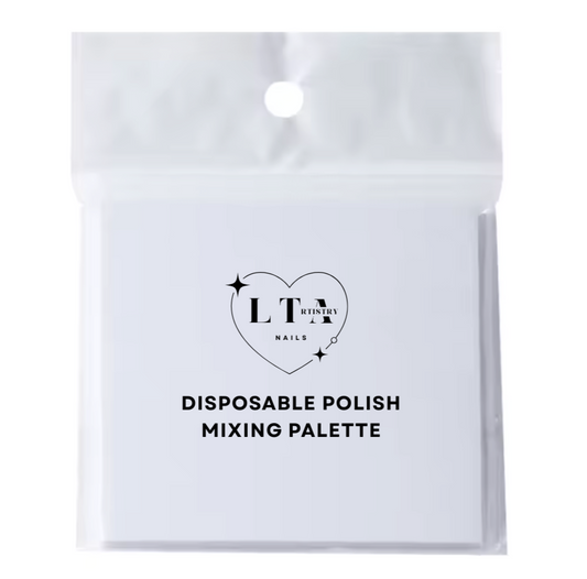 Disposable Polish Mixing Palette packaging with LT Nails logo on a white background