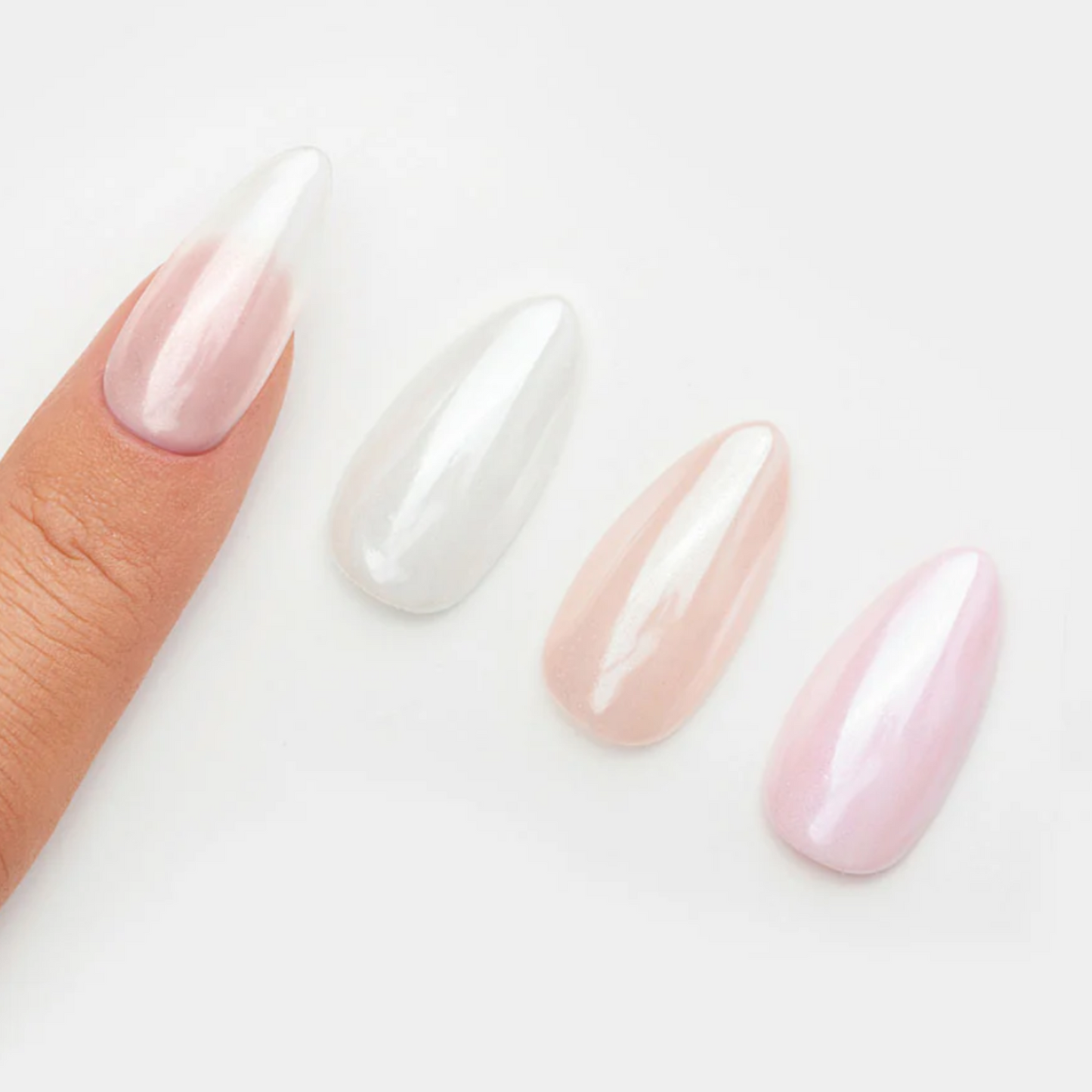 White Pearl Chrome Effect Powder (2 PACK) – Flawless Mirror-Like Shine for Stunning Nails