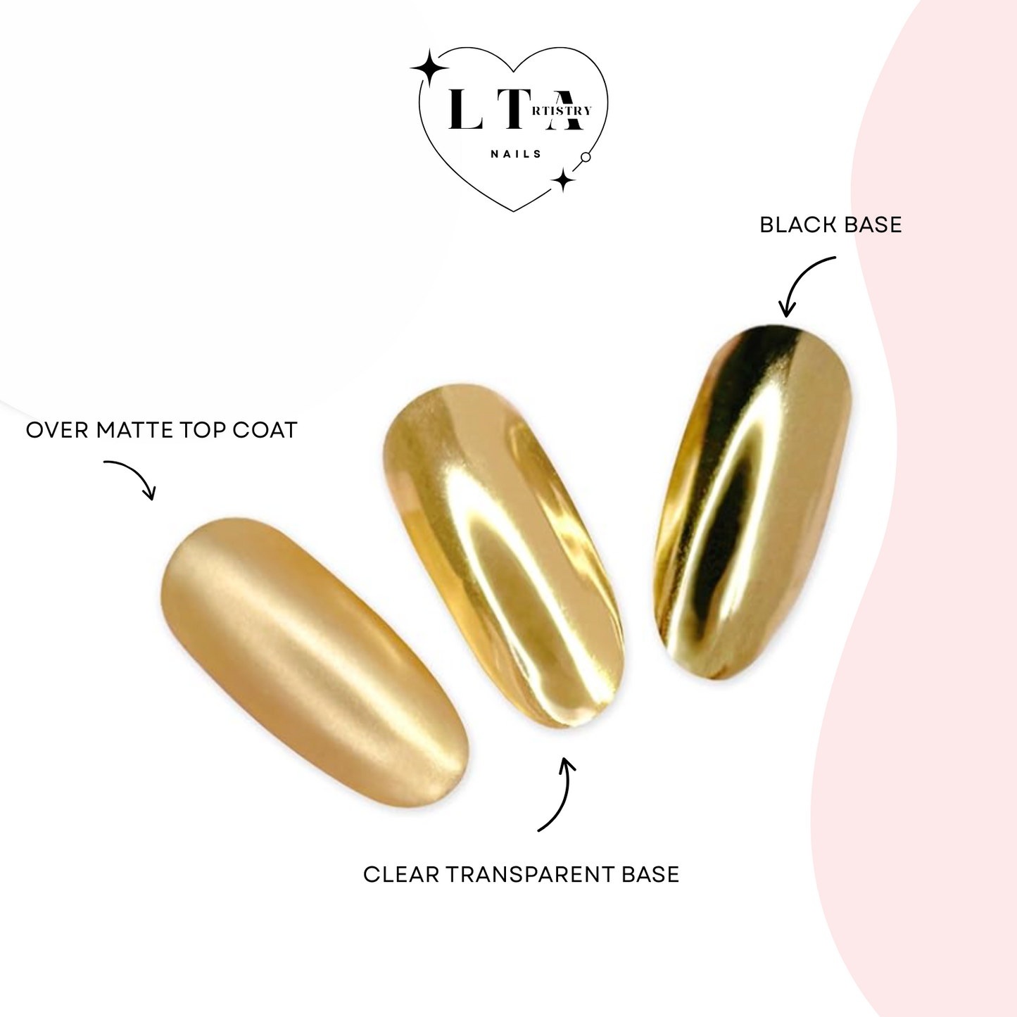 Champagne Chrome Nail Powder Ultra Fine Loose Powder Metallic Finish (2 PACK)