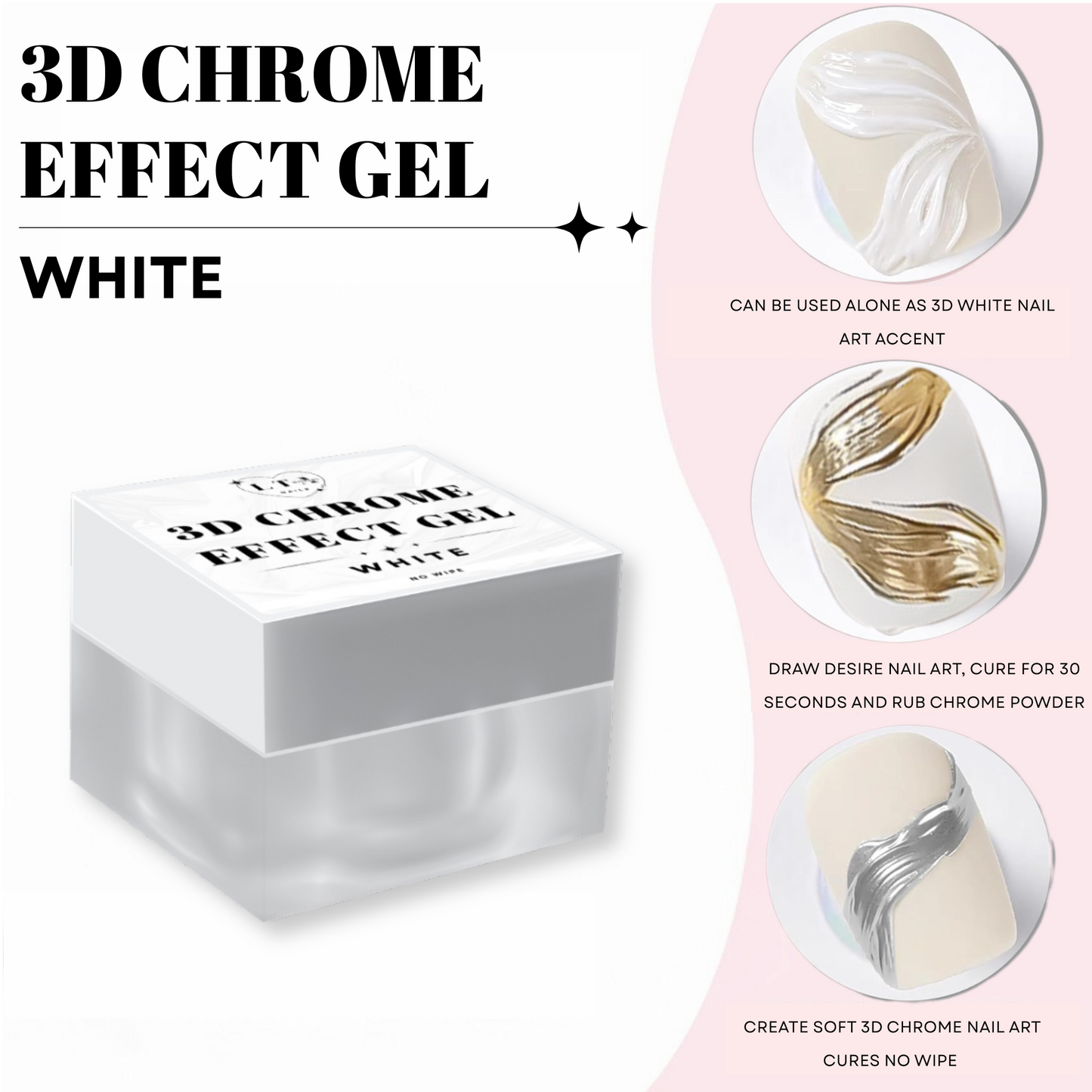3D Chrome Effect Gel White
