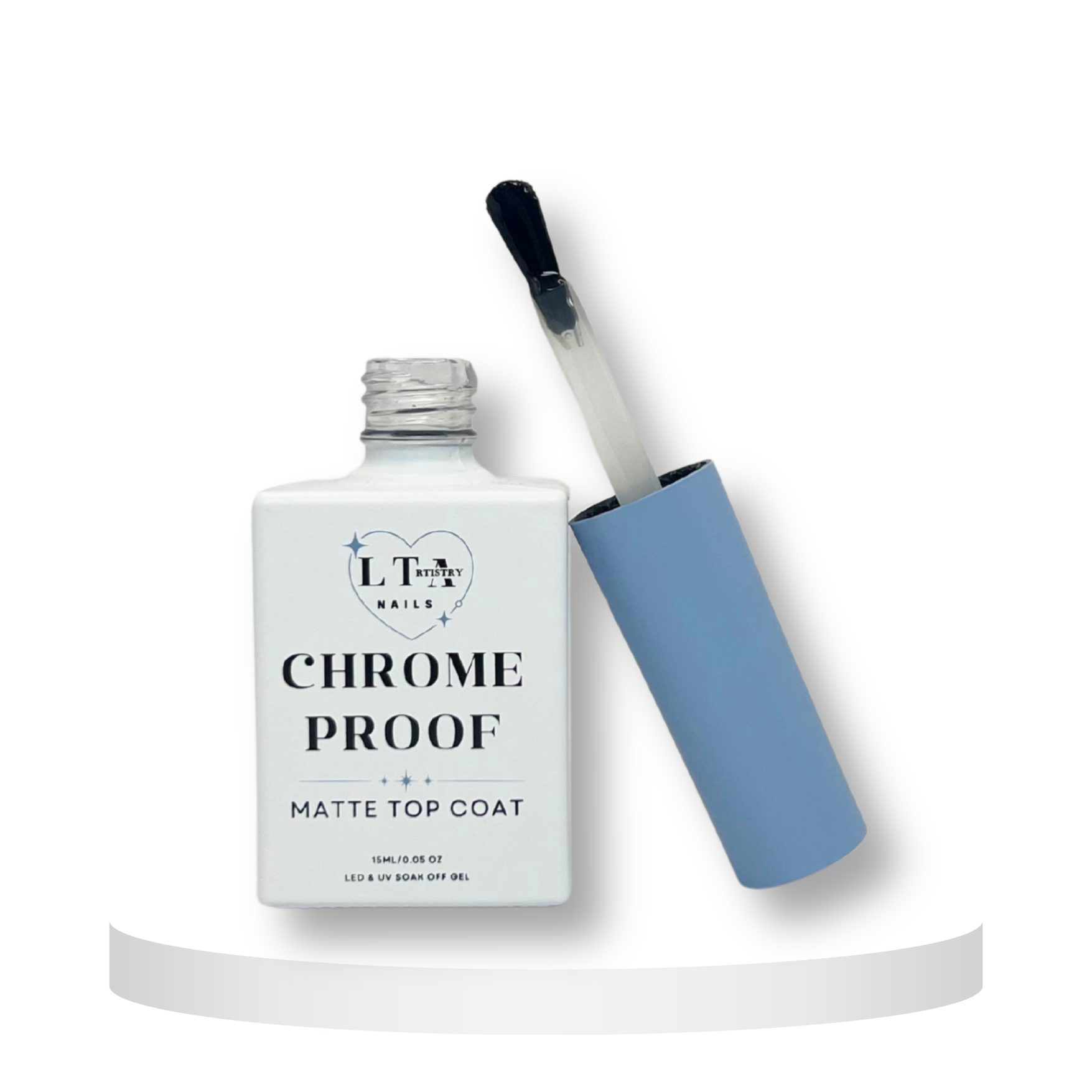 Chrome Proof matte top coat bottle Gel polish chrome resistant 