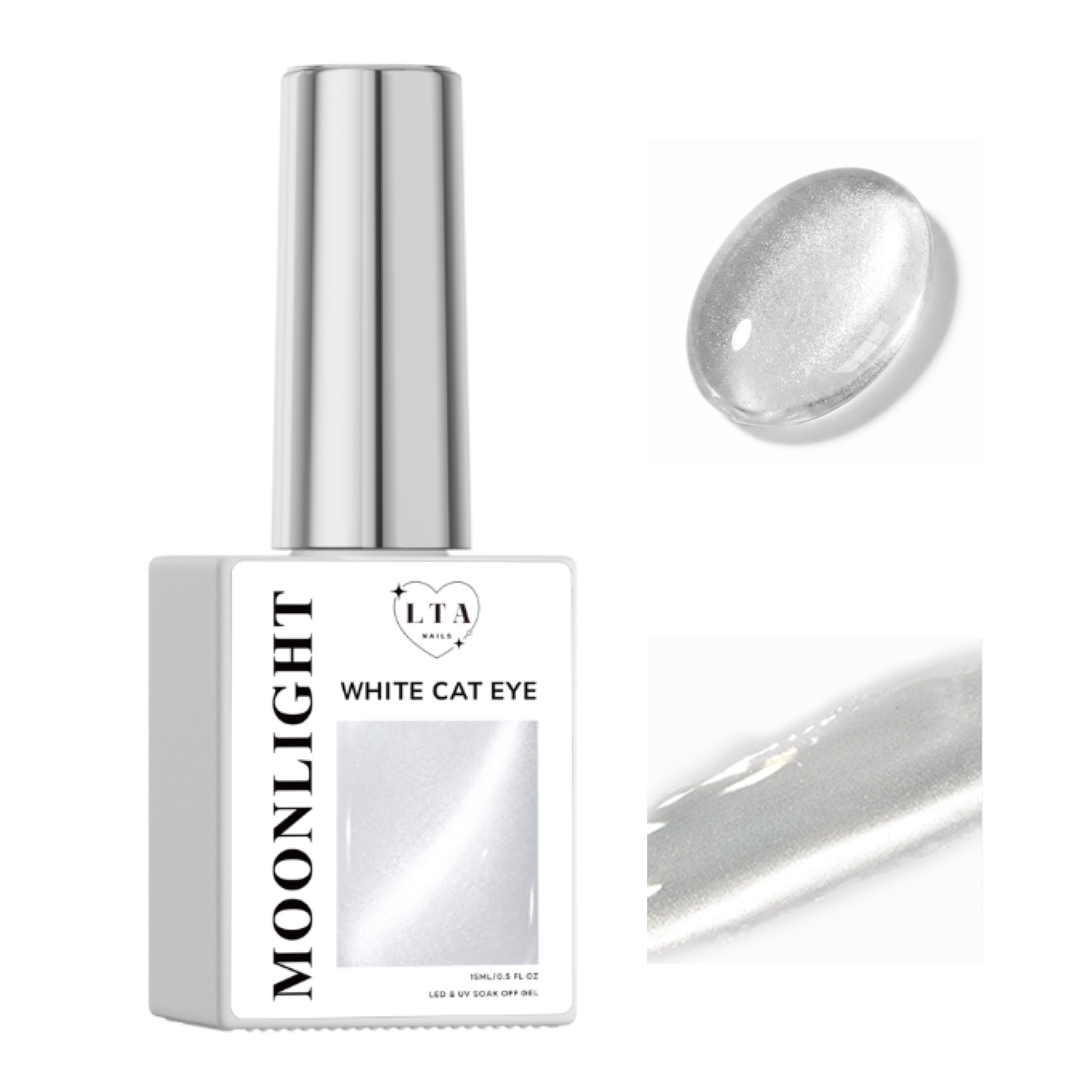 WHITE GEL POLISH CAT EYE