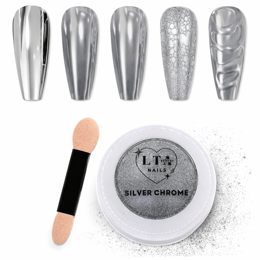LTA NAILS SILVER METALLIC CHROME POWDER