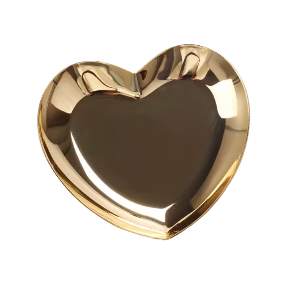 Heart-Shaped Metal Rhinestone Tray