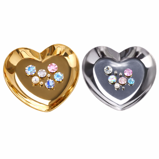 Heart-Shaped Metal Rhinestone Tray