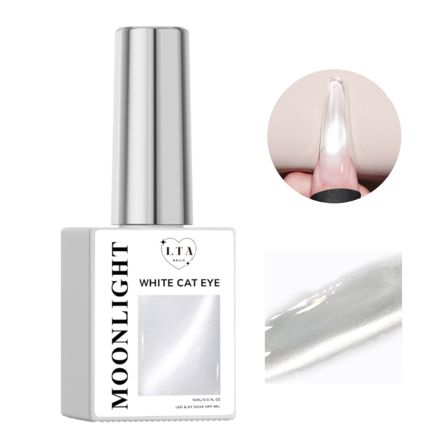 LTA NAILS WHITE CAT EYE
