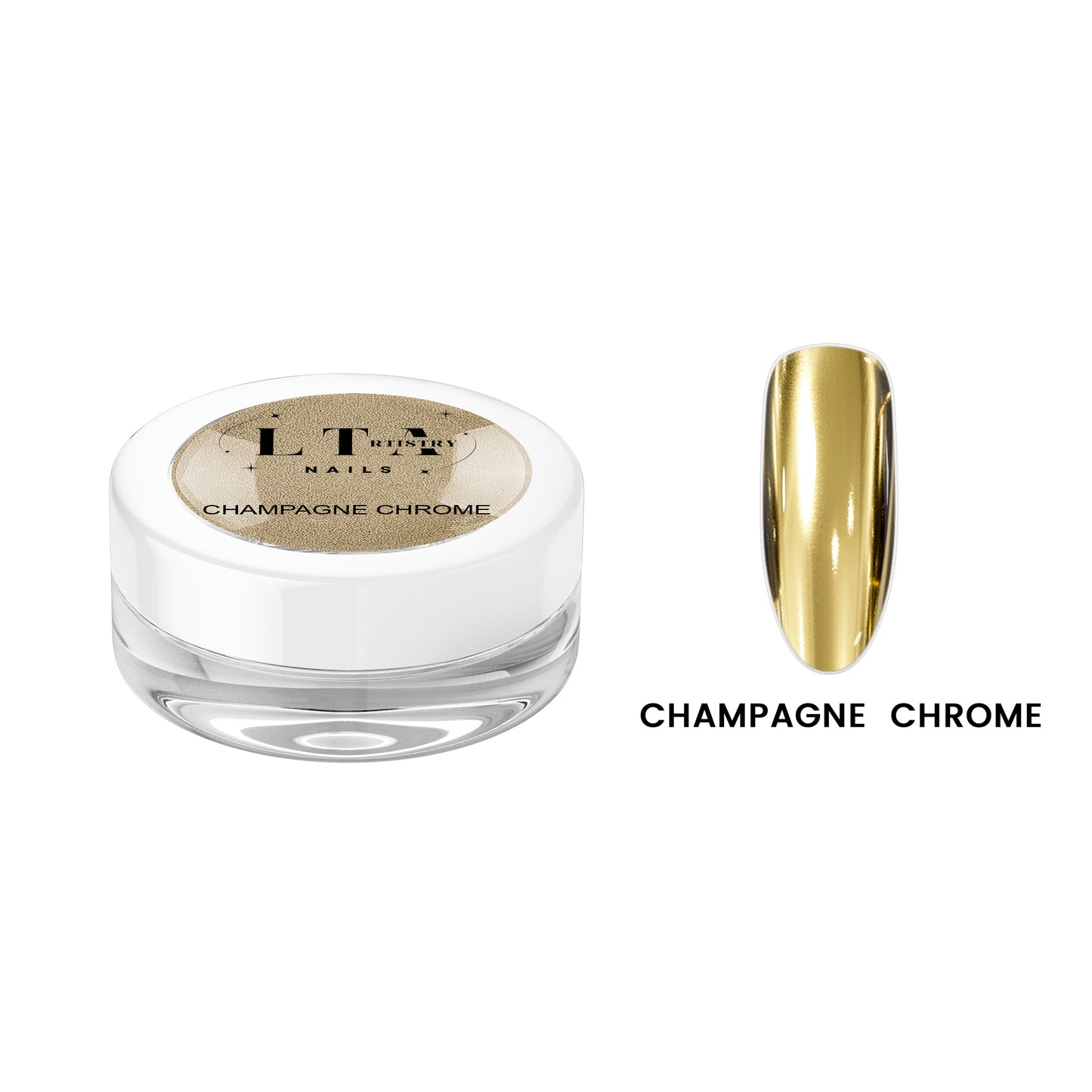 Champagne Chrome Nail Powder Ultra Fine Loose Powder Metallic Finish (2 PACK)