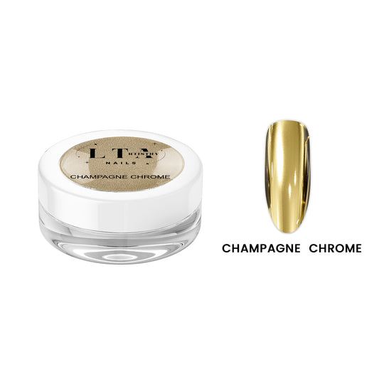 Champagne Chrome Nail Powder Ultra Fine Loose Powder Metallic Finish (2 PACK)